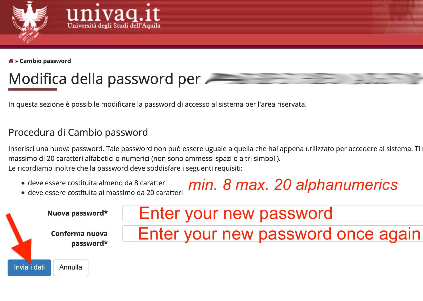 4 - Enter your new password