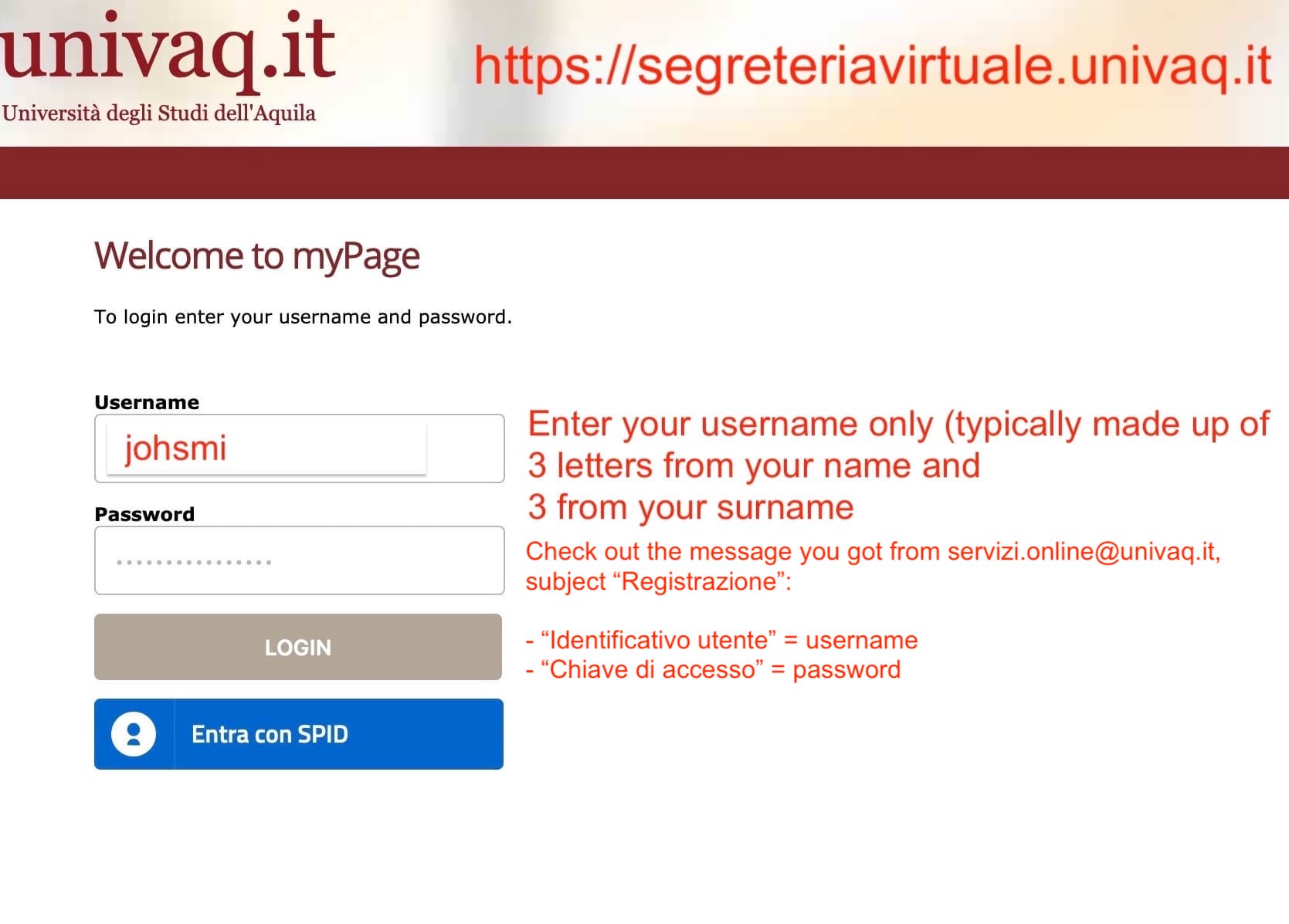 2 - Sign in on Segreteria Virtuale