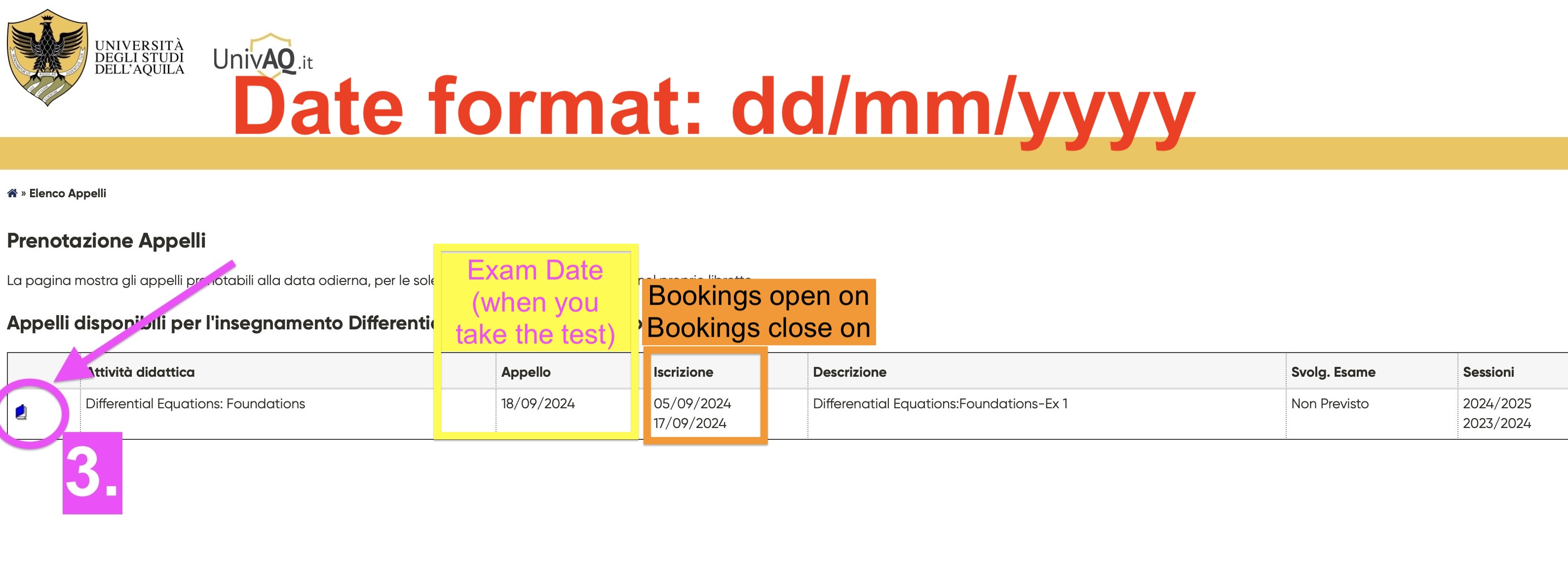 Exam Booking Step2
