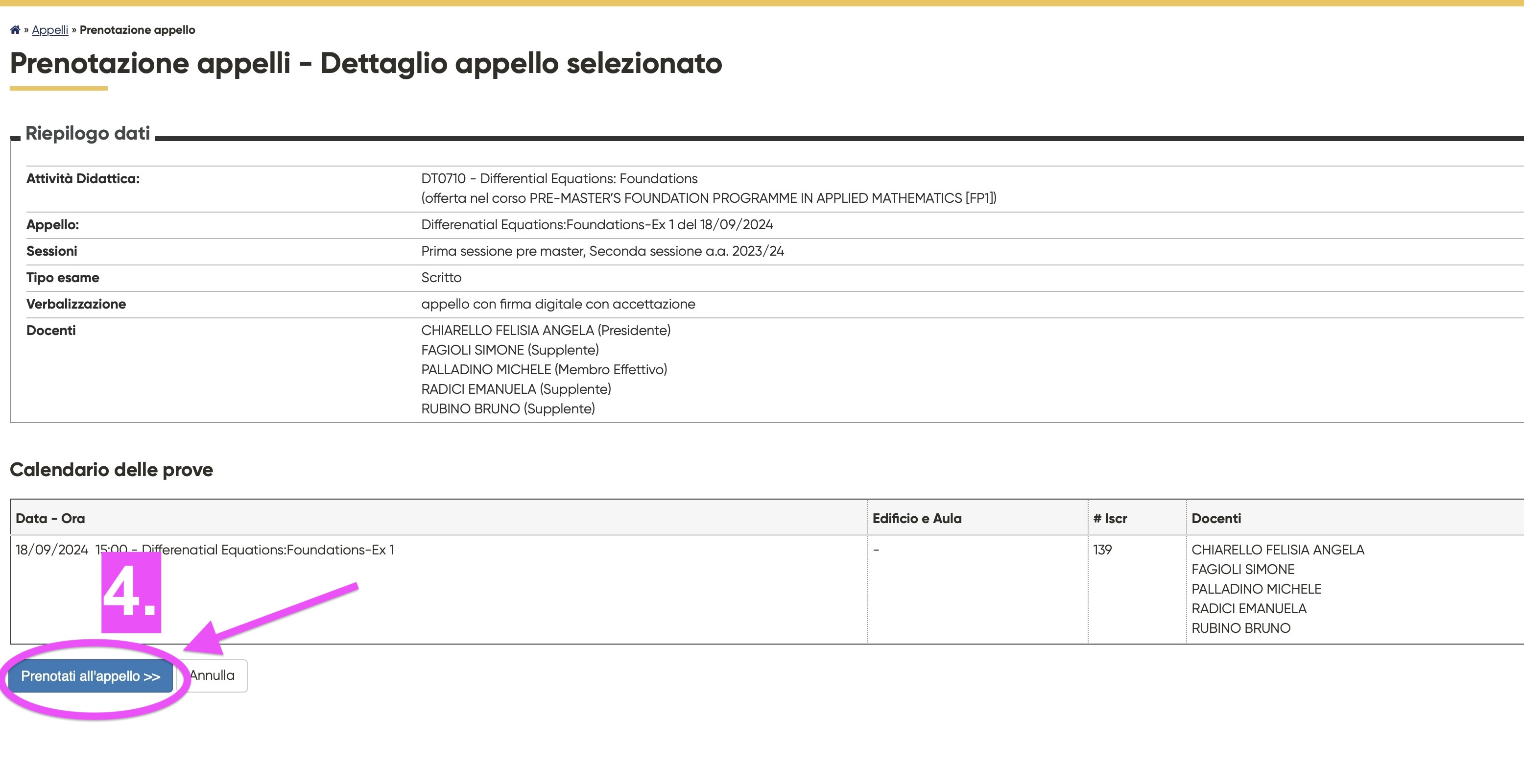 Exam Booking Step3